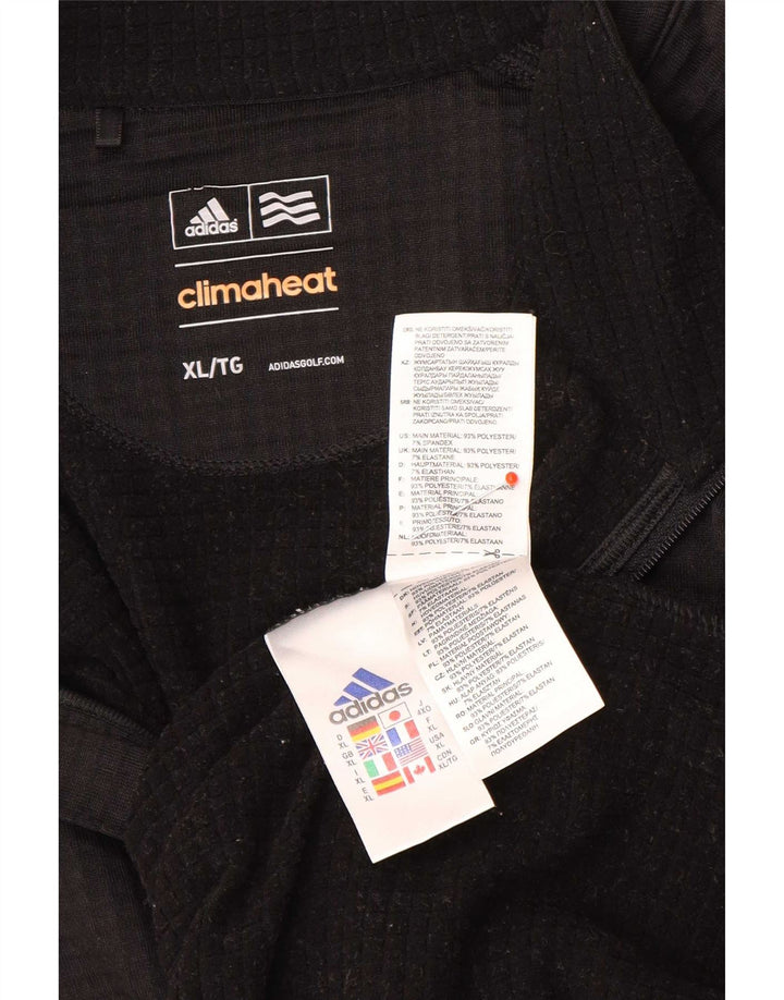 Adidas Herre Climaheat Pullover med lynlås-hals Træningsdragt Top XL Sort Polyester