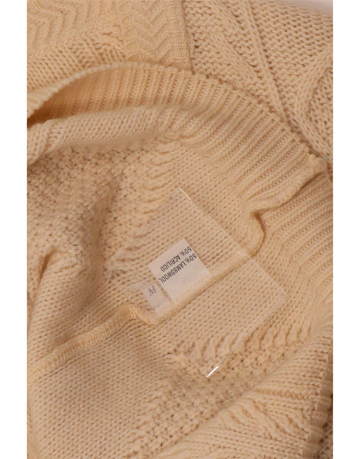 Vintage dame cardigan sweater UK 14 Medium Beige Uld