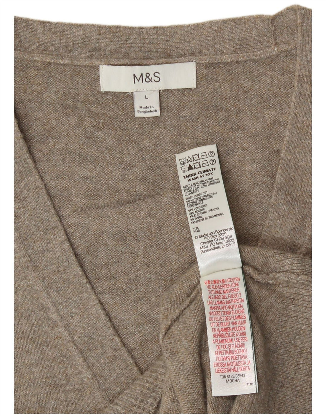 Marks & Spencer Dame ærmeløs cardigan sweater UK 16 Large Grey