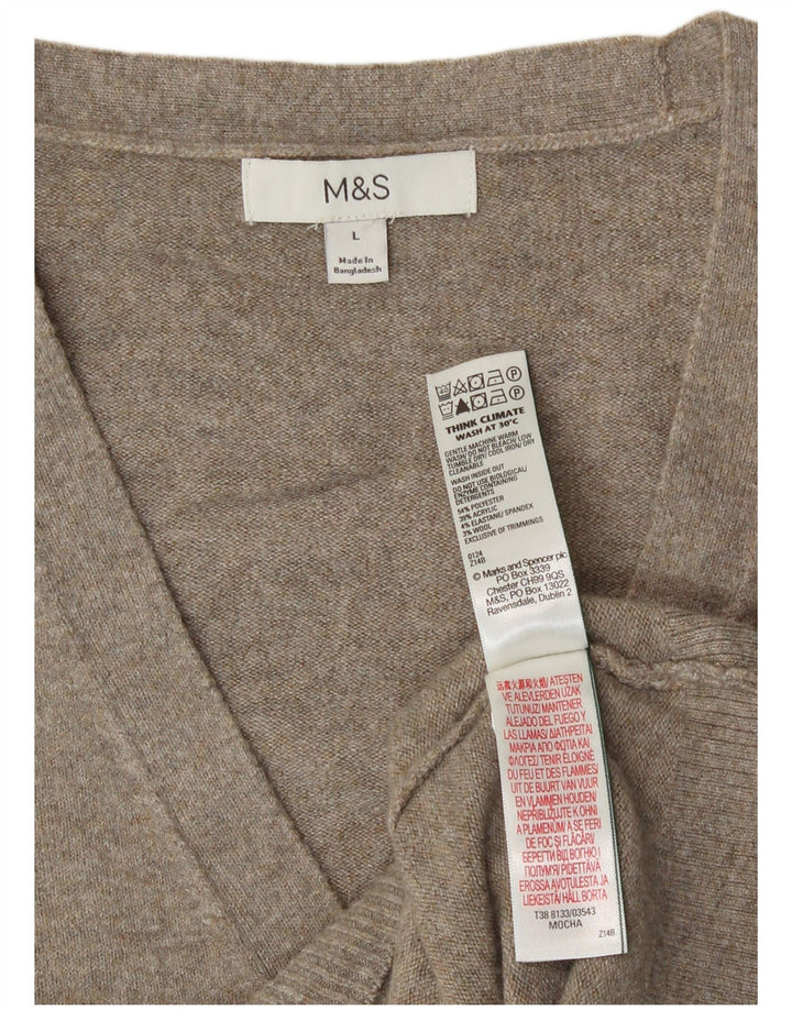 Marks & Spencer Dame ærmeløs cardigan sweater UK 16 Large Grey
