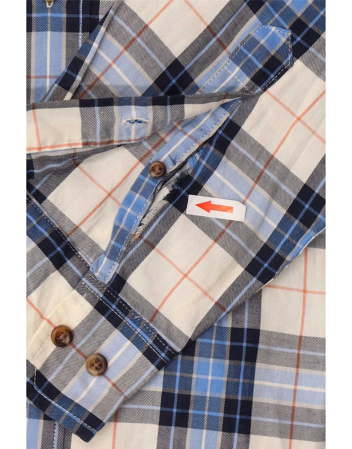 Izod Herreskjorte Medium Blå Plaid Bomuld