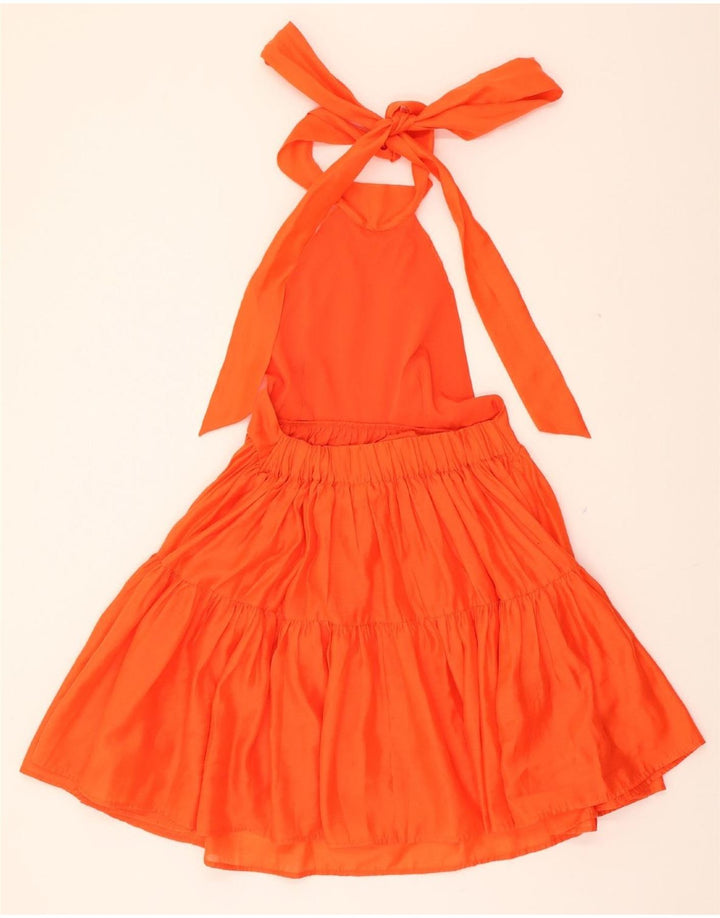 ASOS Womens Halter Dress UK 6 XS Orange Polyester Vintage Asos and Second-Hand Asos from Messina Hembry 