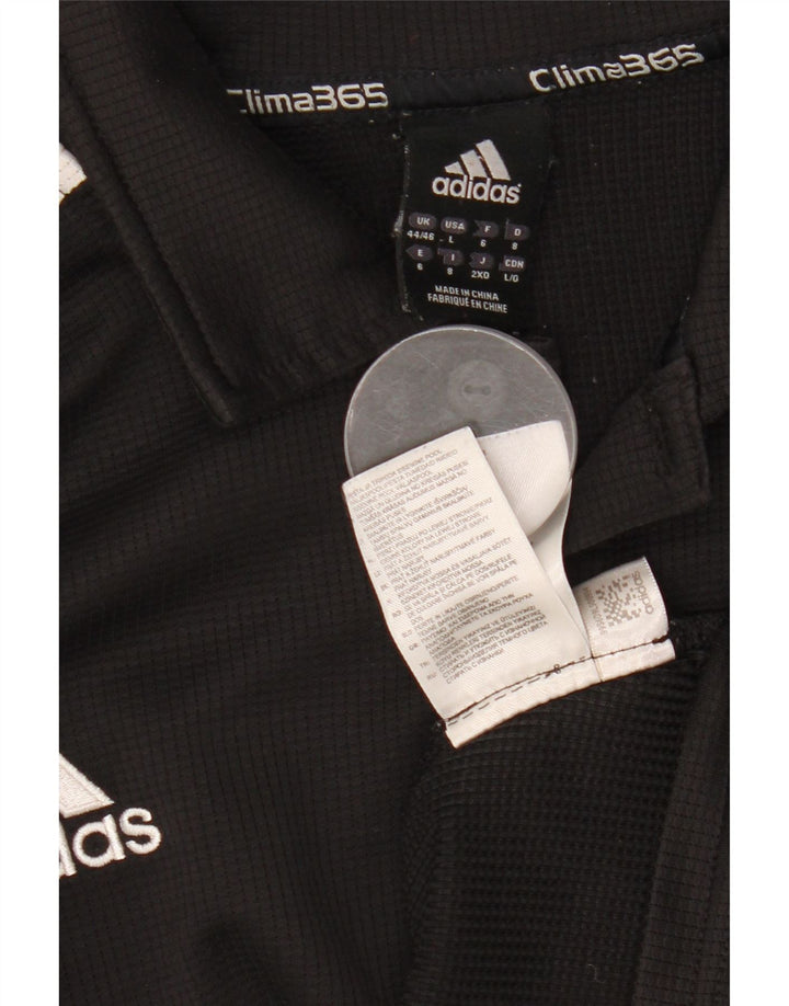 ADIDAS New Zealand Polo Shirt til mænd UK 44/46 Large Black Colourblock