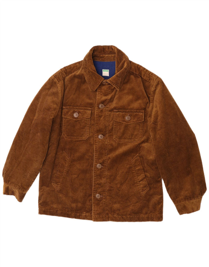 Benetton Herre Corduroy Jacket UK 38 Medium Khaki Bomuld