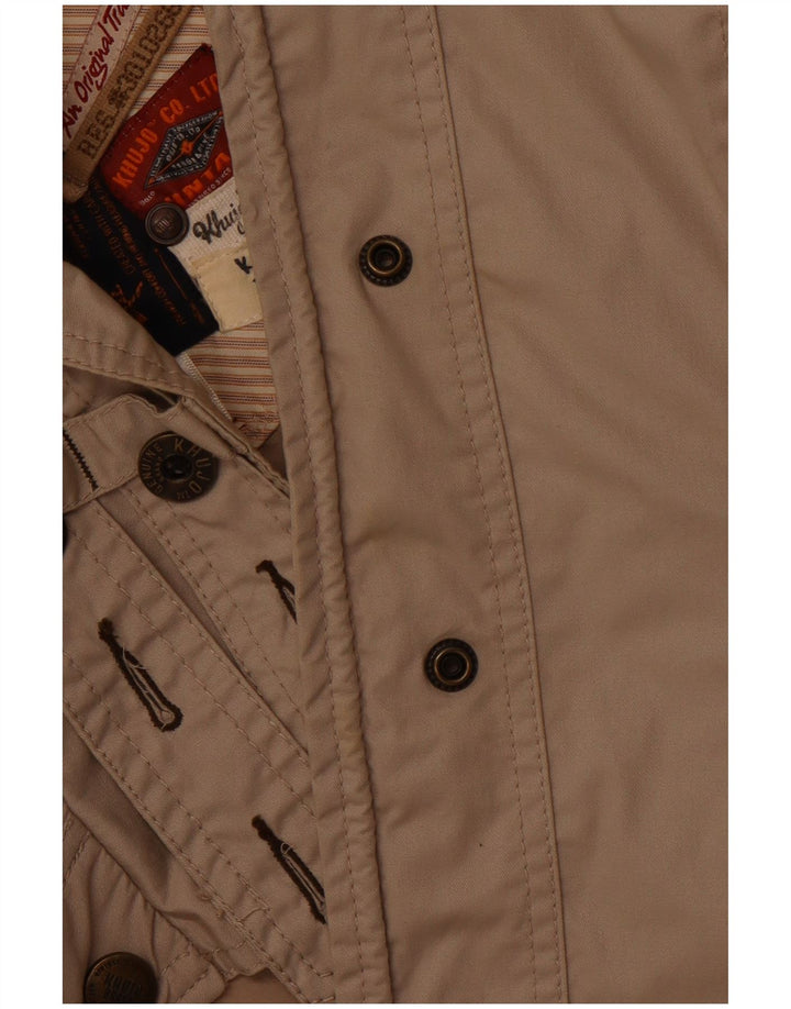 KHUJO Womens Utility Jacket UK 14 Medium Beige Bomuld
