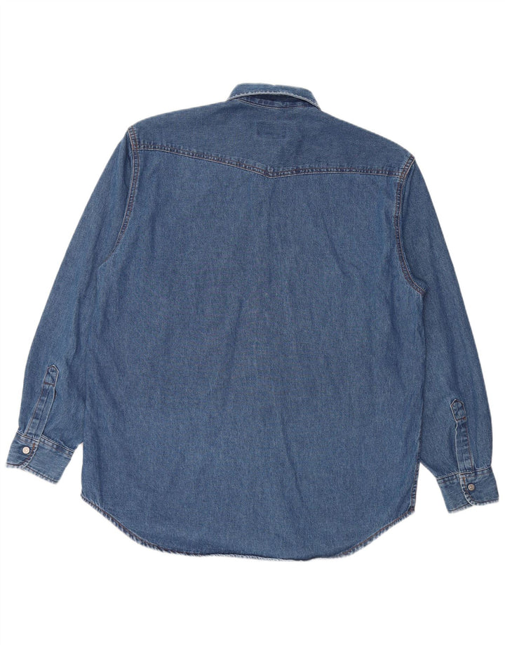 Carrera Denimskjorte til mænd Størrelse 39/40 Medium Blue Cotton