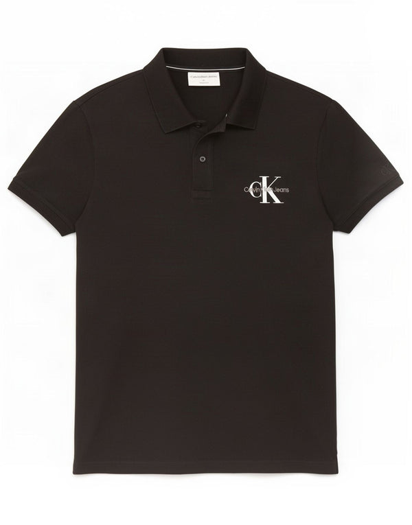 Calvin Klein Jeans Herre Regular Fit Polo Shirt Medium Sort Bomuld