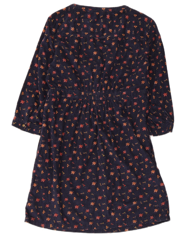 Fat Face Dame 3/4 ærmer Skede Kjole UK 12 Medium Navy Blue Floral