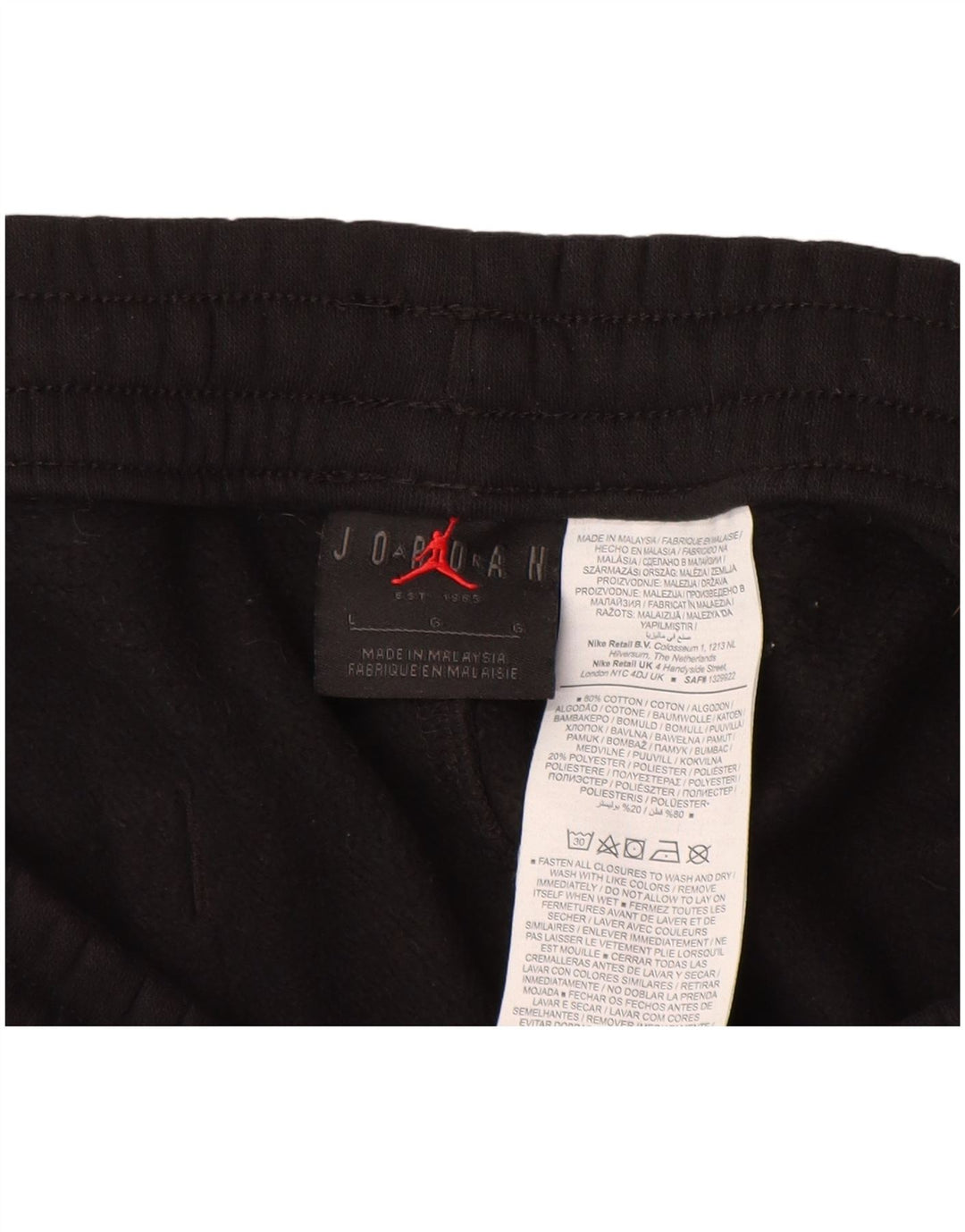 JORDAN Herre Paris Grafisk træningsdragt Bukser Joggers Large Sort Bomuld