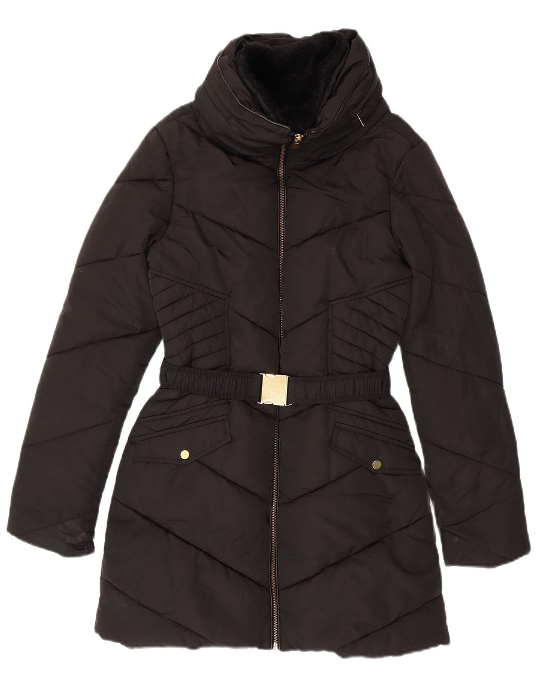 OASIS Womens Oversized Padded Coat UK 6 XS Black Polyester