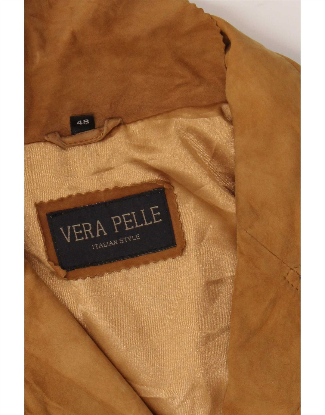 Vintage dame ruskindsjakke IT 48 XL beige læder
