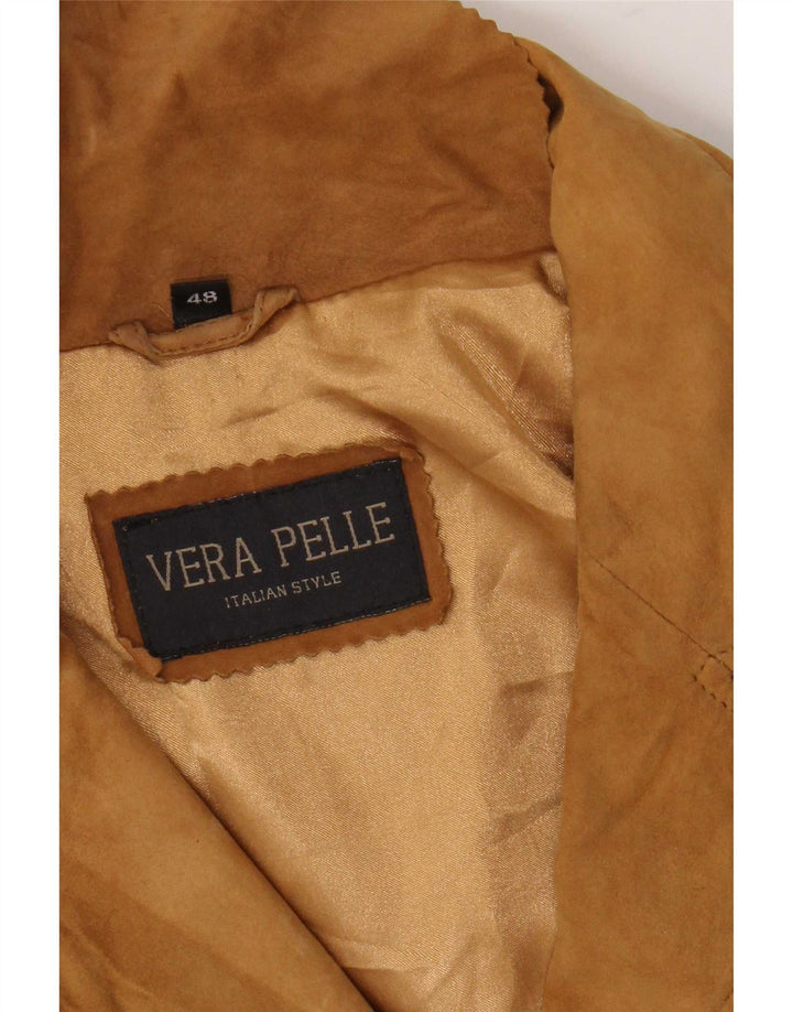Vintage dame ruskindsjakke IT 48 XL beige læder