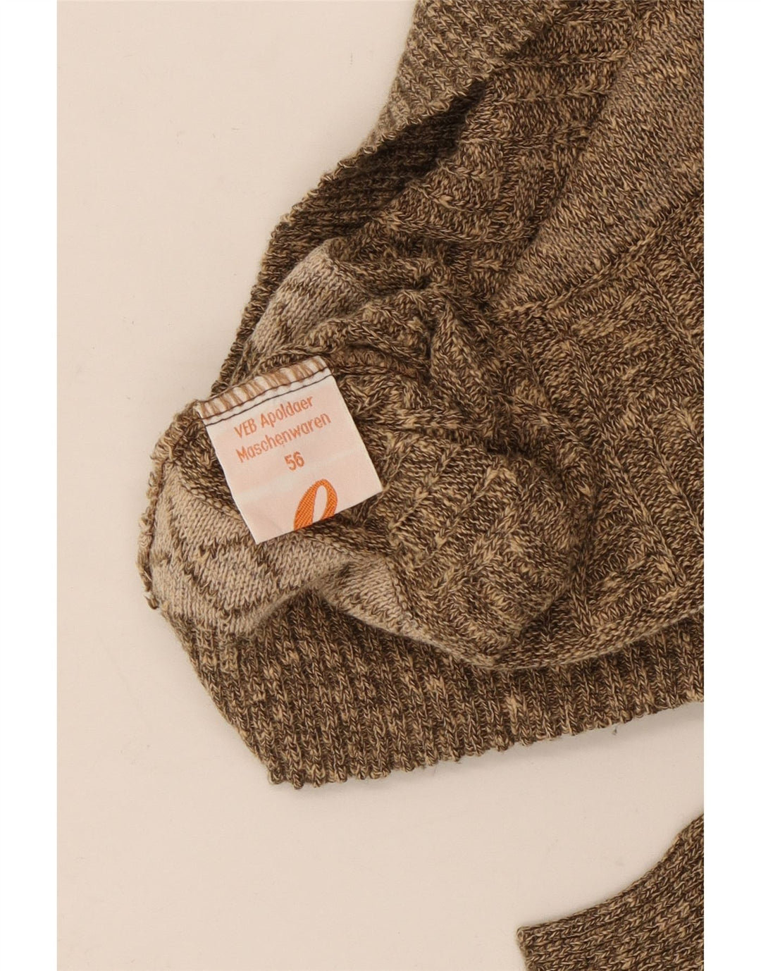 VINTAGE Herre Crew Neck Jumper Sweater IT 56 2XL Brun Stribet