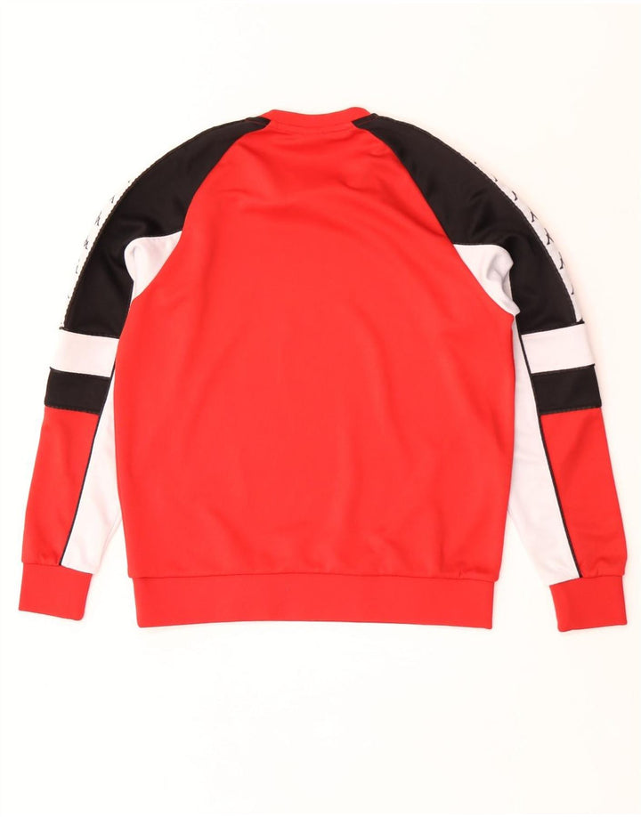 Kappa Herre grafisk sweatshirt Jumper Medium Rød Colourblock Polyester