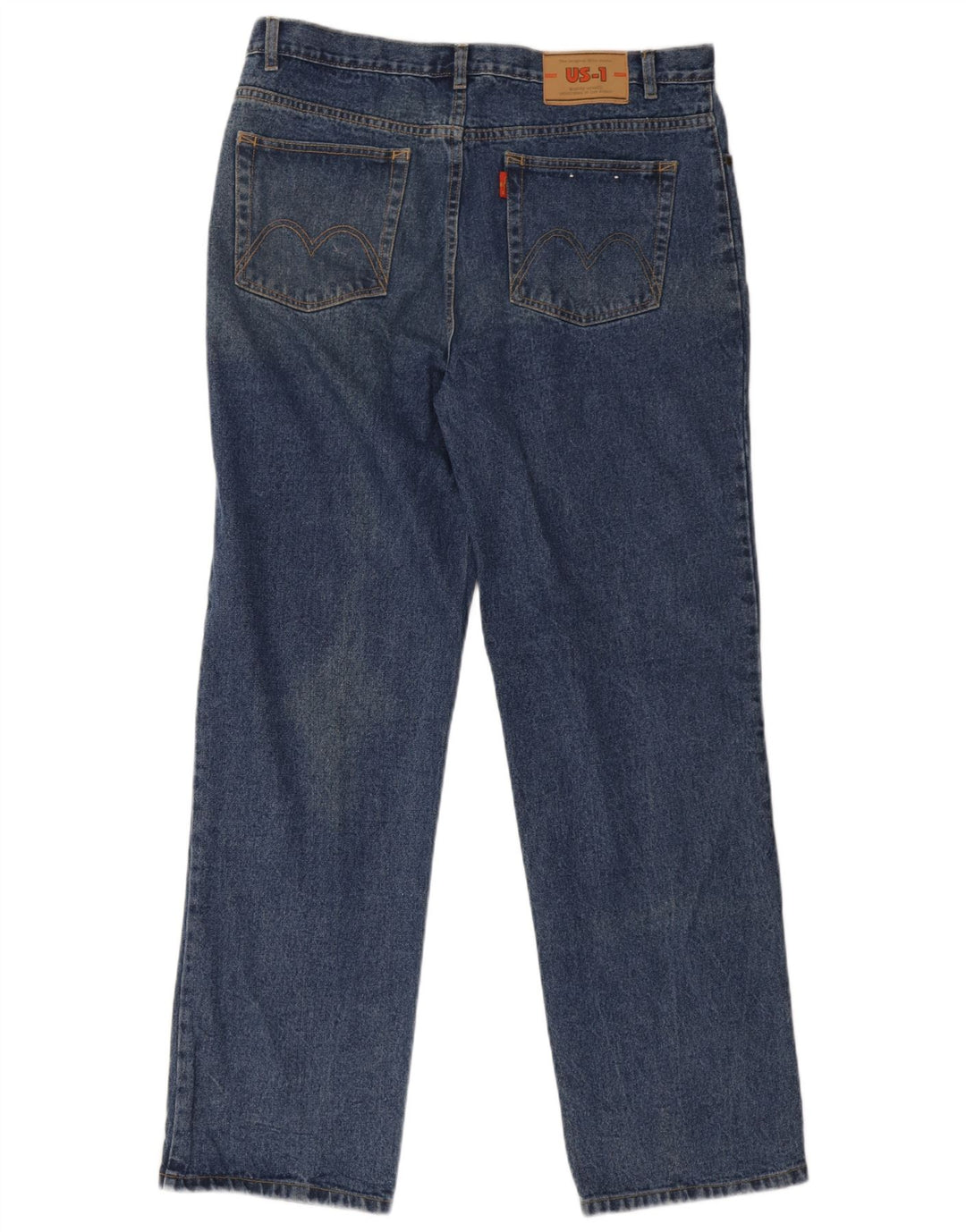 Vintage Straight Jeans til mænd W38 L33 blå bomuld