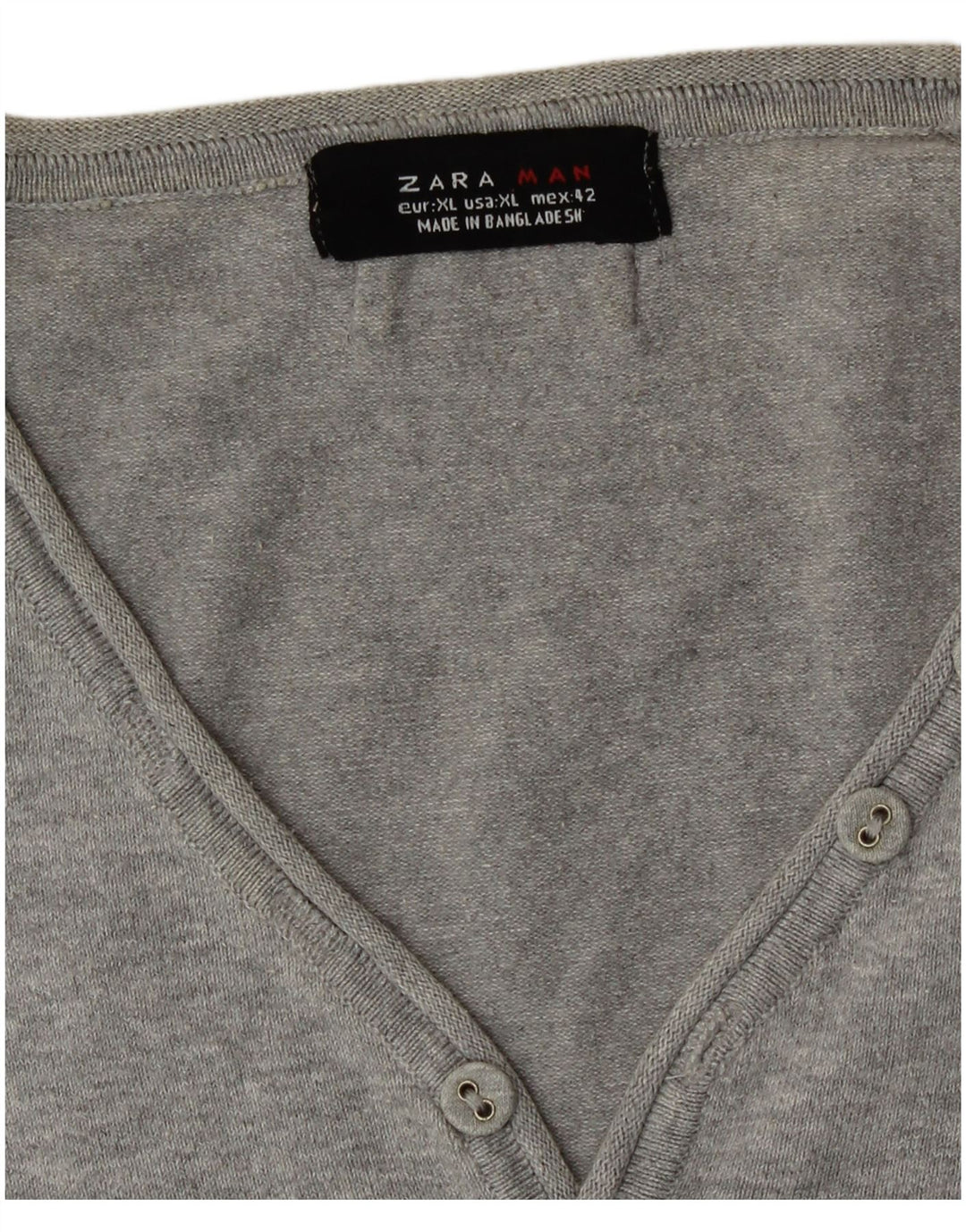 Zara Herre kortærmet V-hals sweater XL Grå