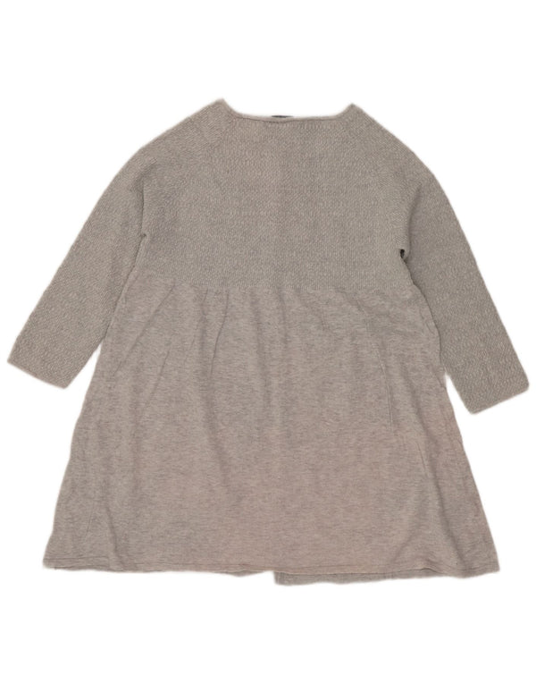 Zara Dame Langærmet Jumper Dress UK 14 Large Grå Flecked