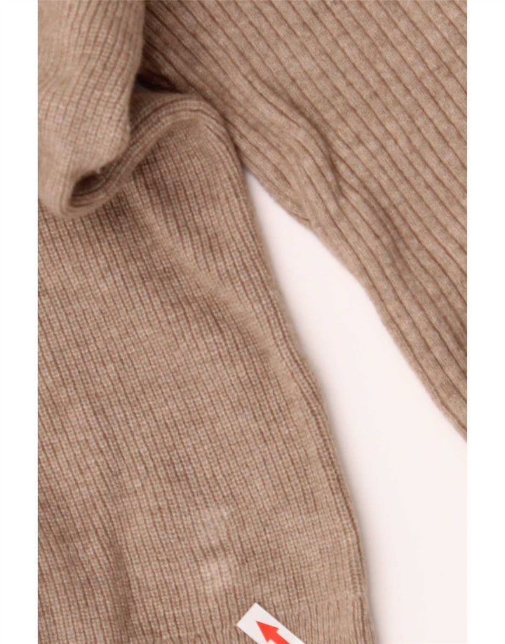 Massimo Dutti Herre Zip Neck Jumper Sweater Stor Beige Uld