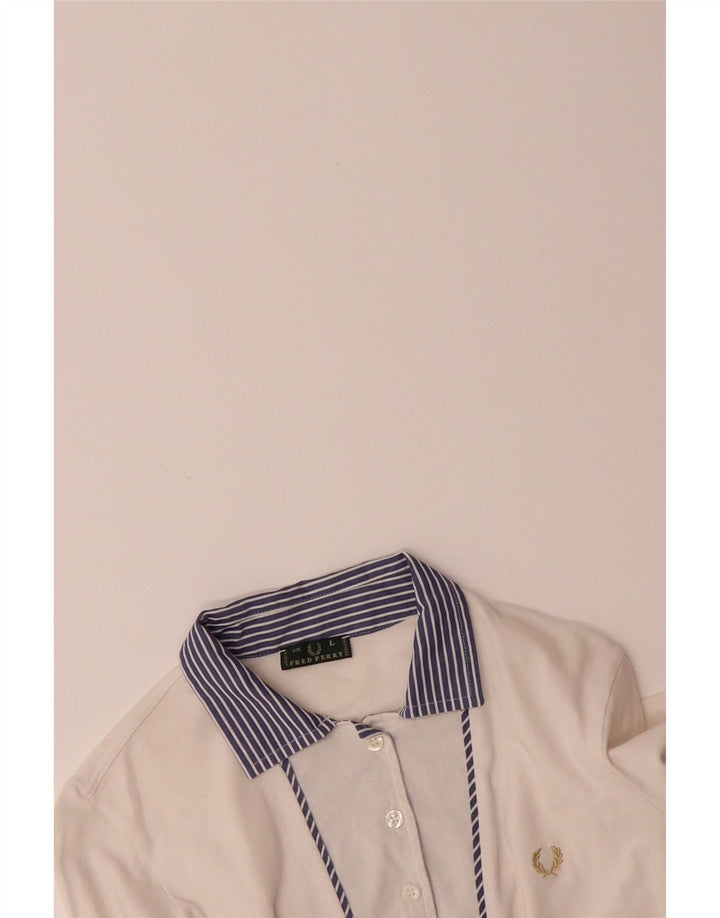 FRED PERRY Girls Pullover Shirt 11-12 Years Large White Colourblock Vintage Fred Perry and Second-Hand Fred Perry from Messina Hembry 