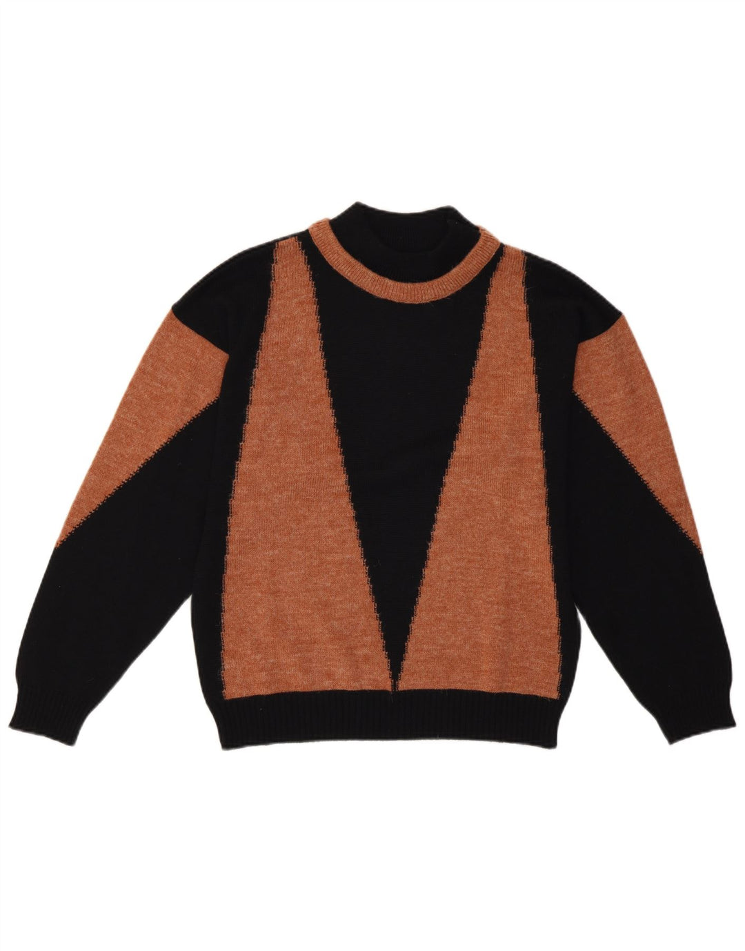 Vintage Dame Turtle Neck Jumper Sweater EU 40 Medium Black Retro