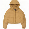 Zara Dame Hætte Oversized Polstret Jakke UK 14 Medium Beige