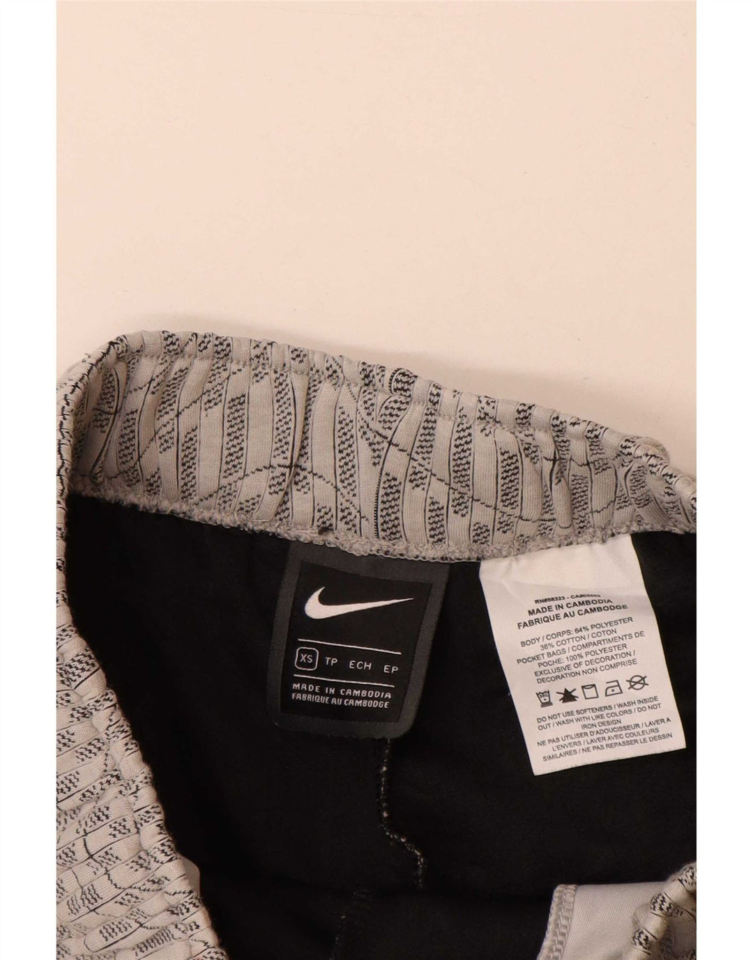Nike sportsshorts til kvinder UK 6 XS Grå geometrisk polyester