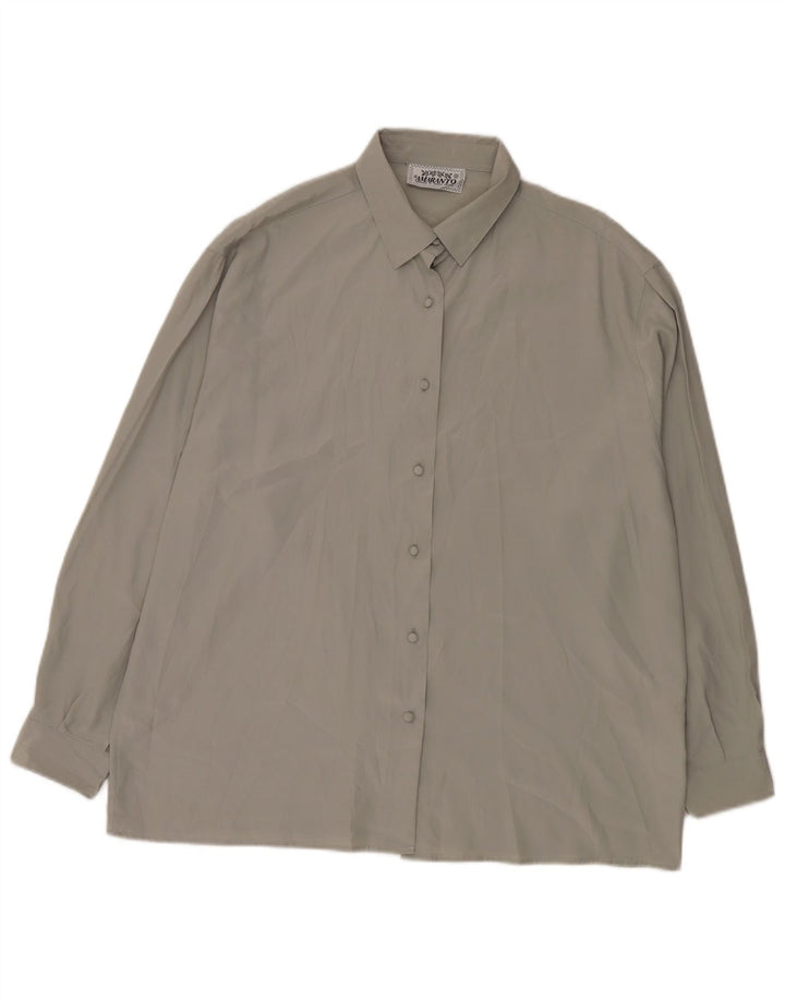Amaranto Dame Loose Fit Shirt Bluse IT 50 XL Grå Polyester