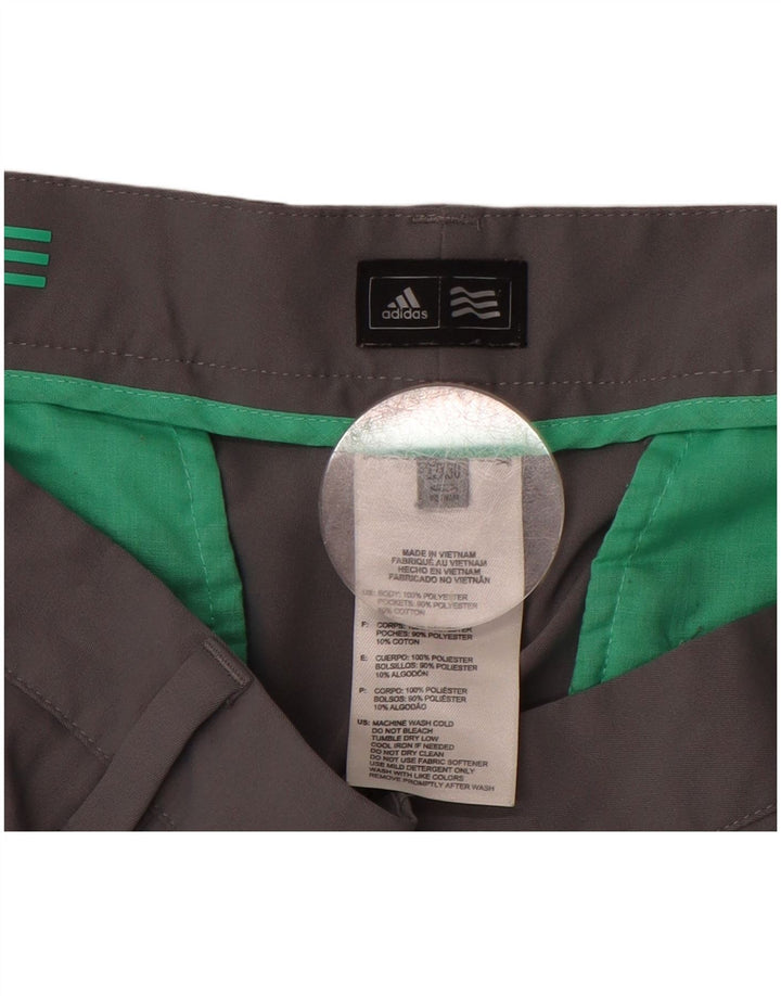 ADIDAS Mens Straight Chino Trousers W32 L30 Grey Polyester