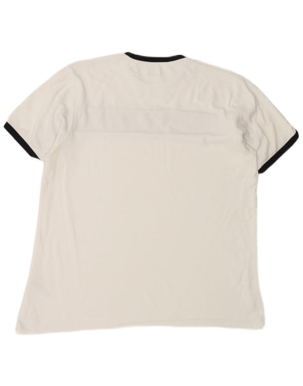 French Connection Herre T-shirt Top Medium White Colourblock Bomuld