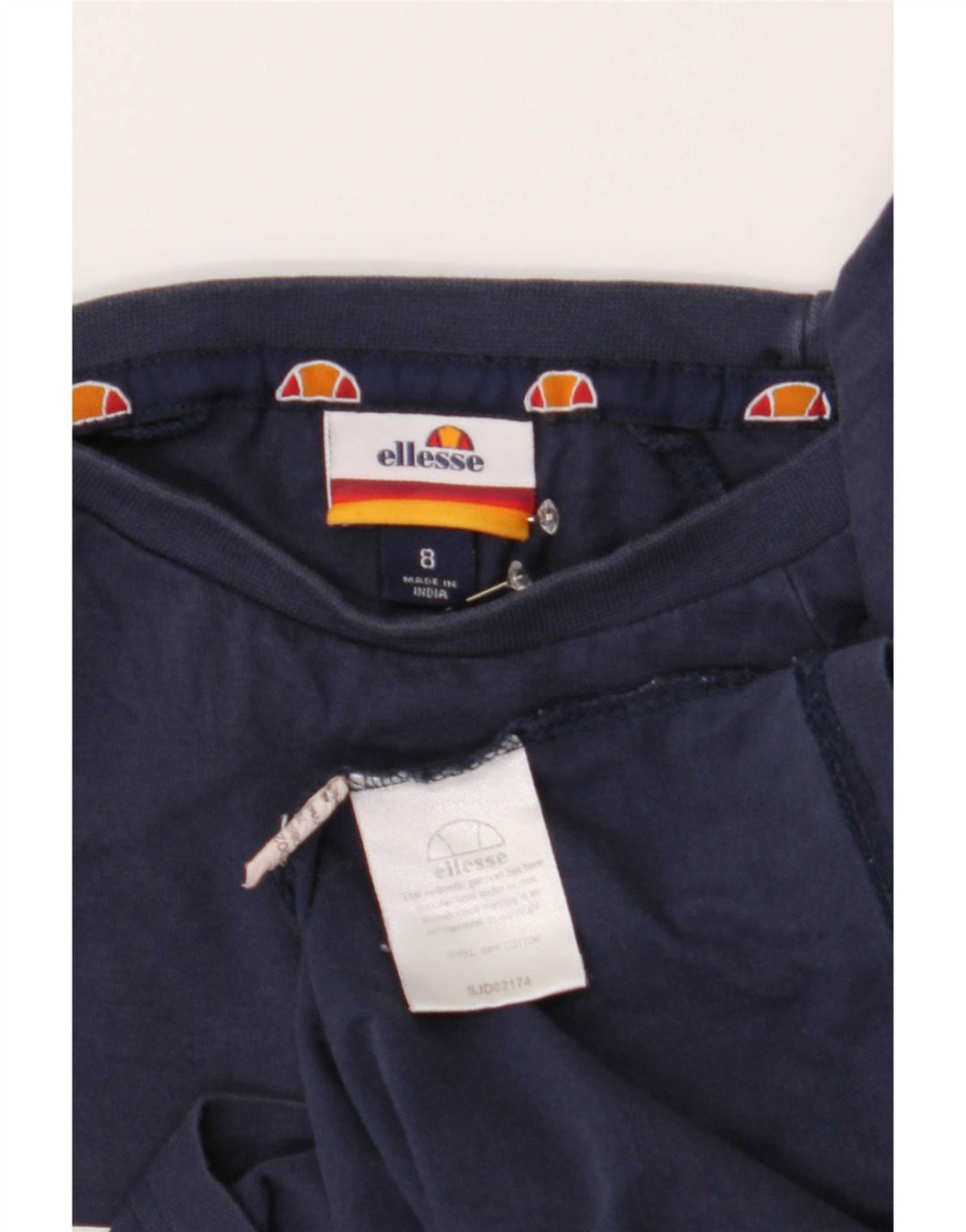 Ellesse Dame Grafisk Top Langærmet UK 8 Small Navy Blue Colourblock