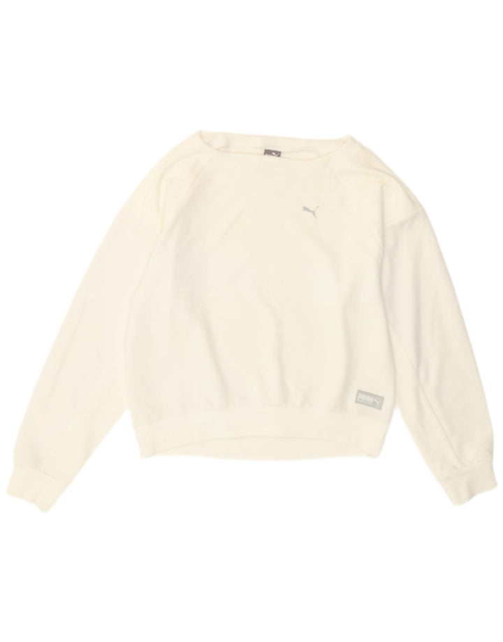 Puma Dame Loose Fit Sweatshirt Jumper UK 10 Small White