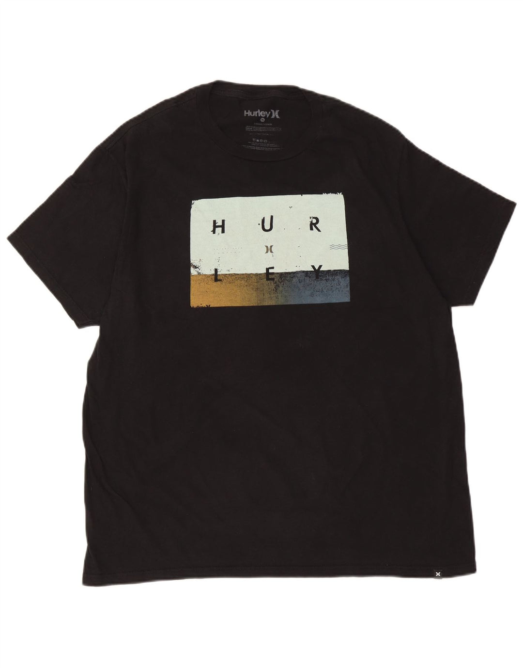 Hurley Herre Grafisk T-Shirt Top XL Sort Bomuld