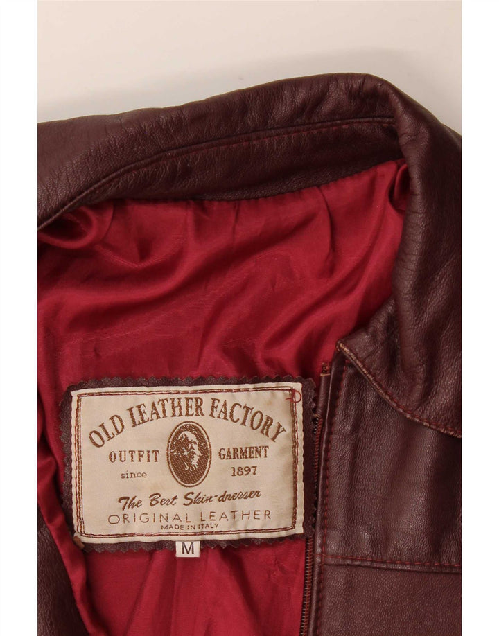 Vintage dame læderjakke UK 14 Medium Burgundy