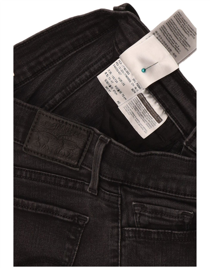 LEVI'S Dame 710 Super Skinny Jeans W28 L32 Grå Bomuld
