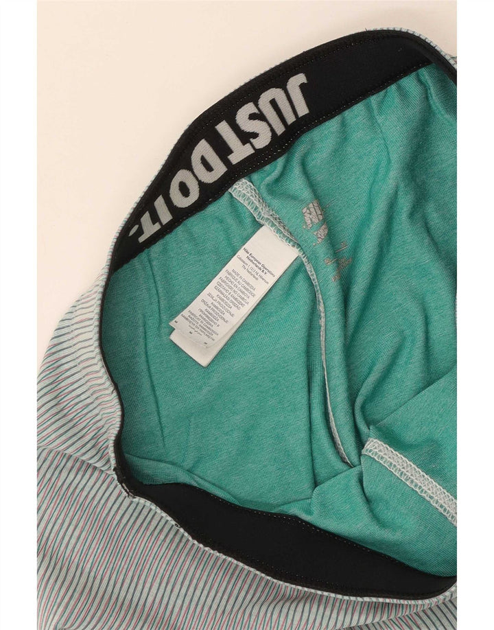 Nike Dame Leggings UK 12 Medium Grøn Stribet Bomuld