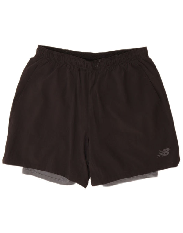 New Balance Sportsshorts til mænd Large Black Colourblock Polyester