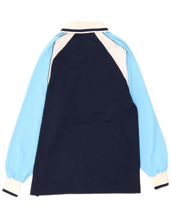 ERREA Langærmet Rugby Polo Shirt Medium Navy Blue Colourblock