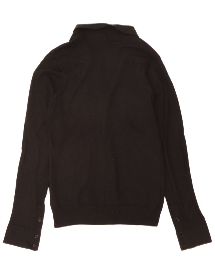 Patrizia Pepe Herre Cardigan Sweater Stor Sort Virgin Wool