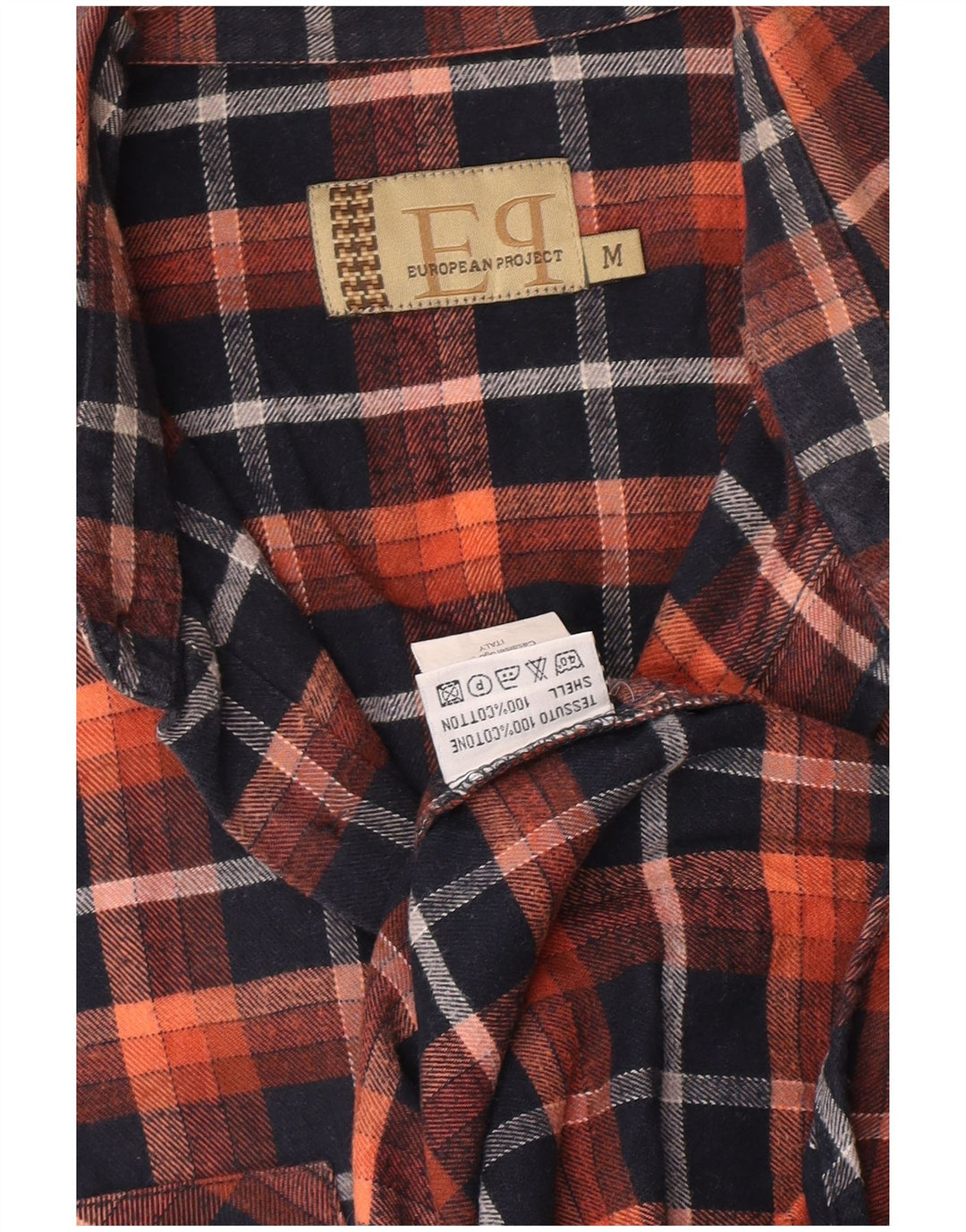 European Project Herre Flanelskjorte Medium Orange Ternet Bomuld