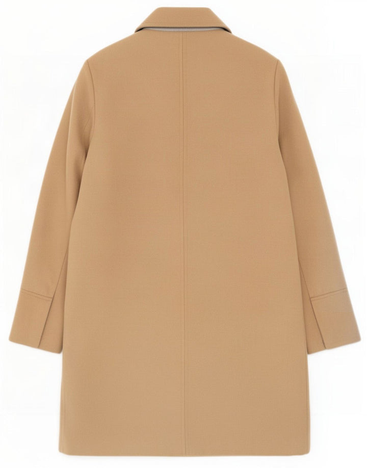 Topshop Dame Overfrakke UK 8 Small Beige Polyester