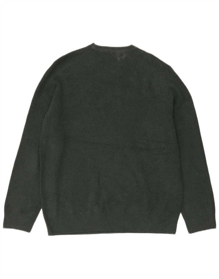 Marks & Spencer Herre sweater med rund hals XL Grøn polyester