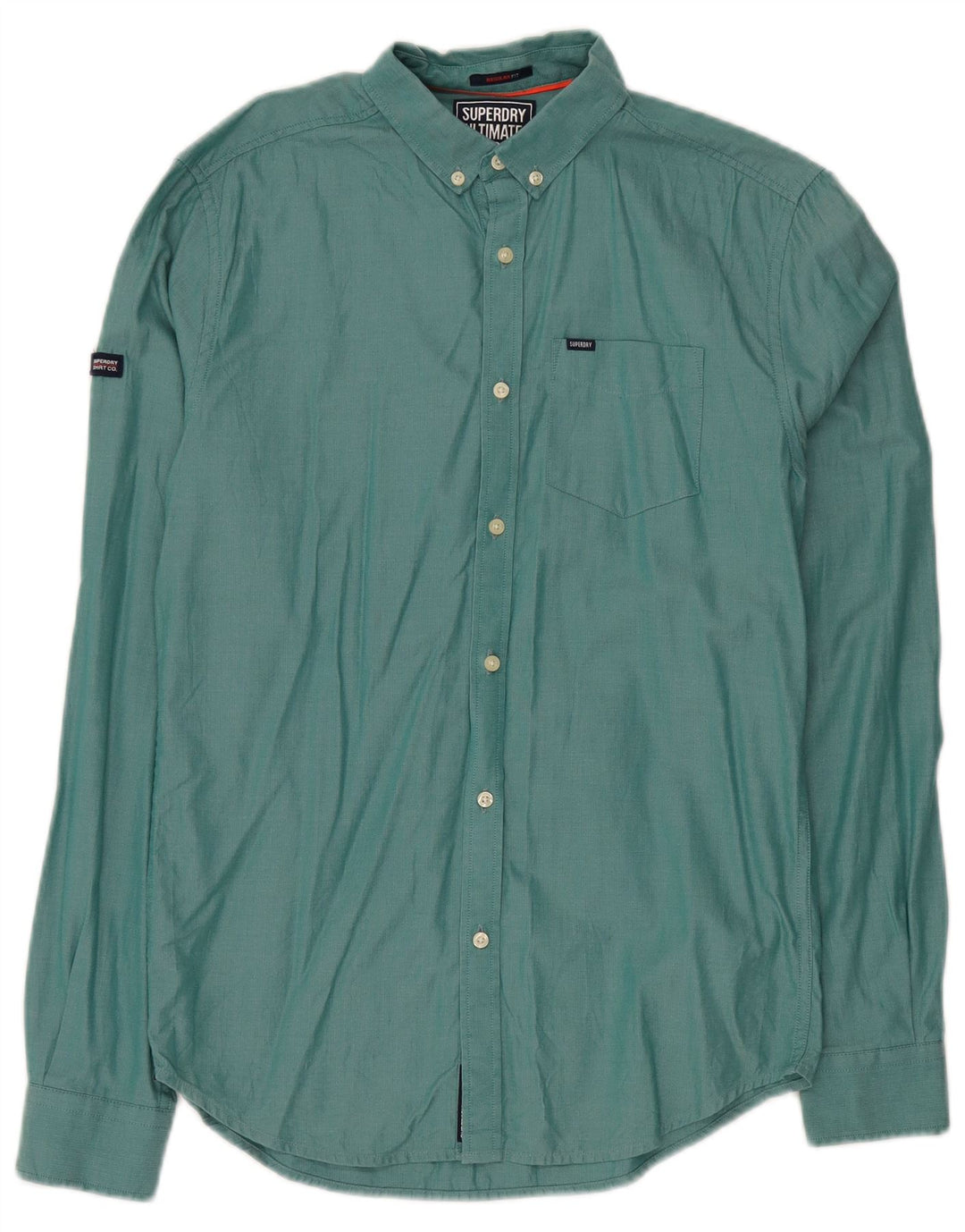 SUPERDRY Herre Regular Fit skjorte Lille grøn bomuld