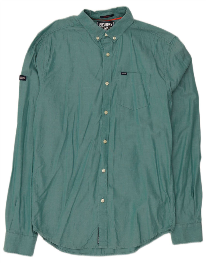 SUPERDRY Herre Regular Fit skjorte Lille grøn bomuld