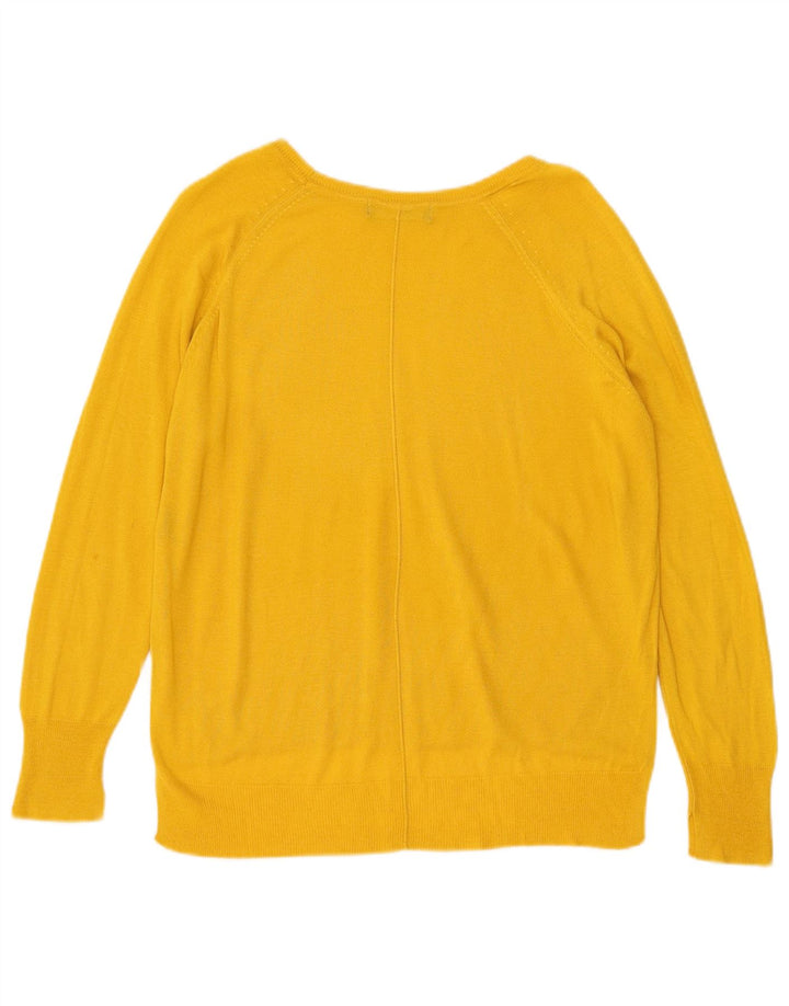 Zara Dame Boat Neck Jumper Sweater UK 14 Medium Yellow
