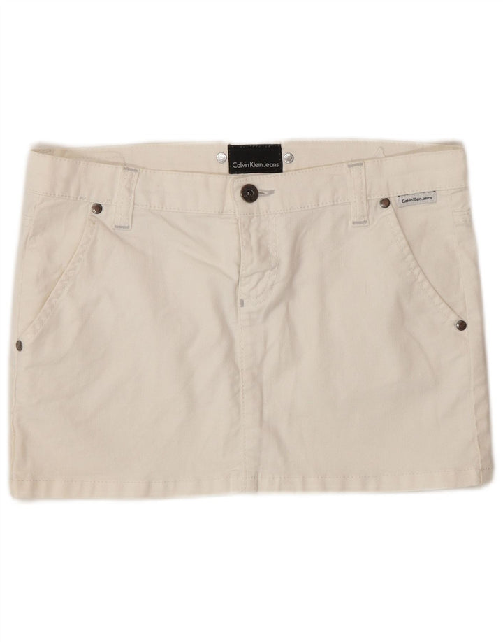 Calvin Klein Dame Mini-nederdel W27 Small Off White Bomuld