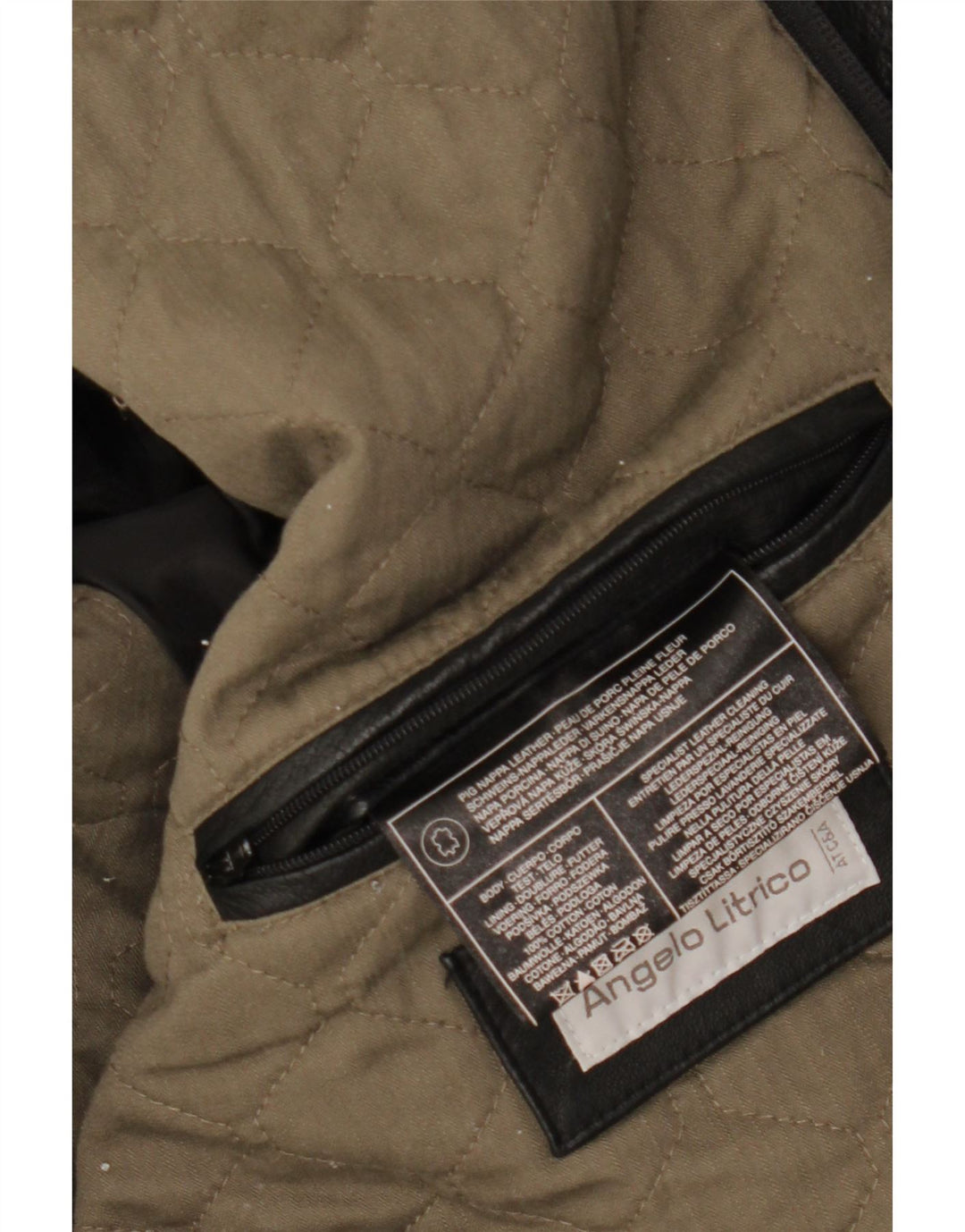 ANGELO LITRICO Herre Læderjakke UK 42 XL Sort Læder