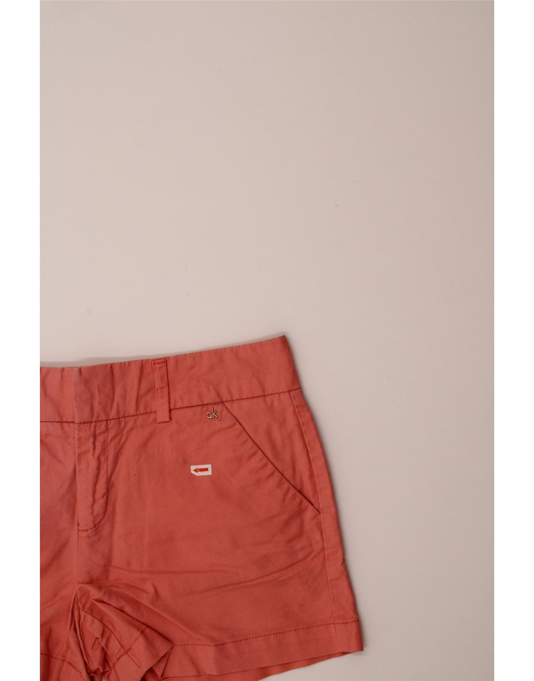 CALVIN KLEIN Womens Chino Shorts US 4 Small W30 Orange Cotton Vintage Calvin Klein and Second-Hand Calvin Klein from Messina Hembry 