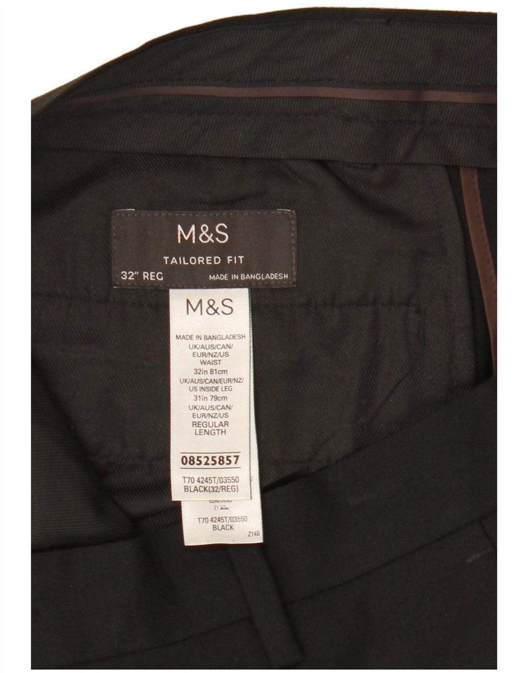 Marks & Spencer Skræddersyede Slim Chino-bukser til kvinder W32 L30 Sort