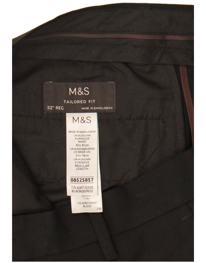 Marks & Spencer Skræddersyede Slim Chino-bukser til kvinder W32 L30 Sort