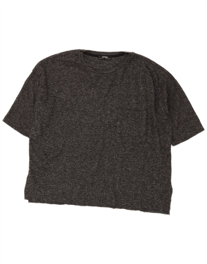 Zara Oversized T-Shirt Top UK 14 Medium Grey Flecked Polyester